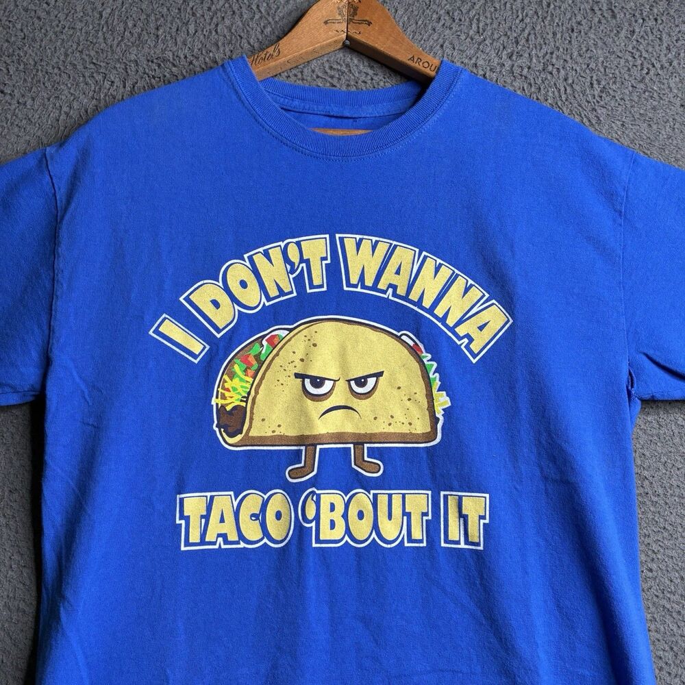 Vintage T-shirt Statement Funny Taco Men’s Small Y2K Cyber Grunge Humor